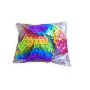 [6-PACK] Rainbow Popit Bubble Sensory Fidget Toy Stress Relief Game.